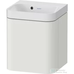   Duravit HAPPY D.2 40x36 cm-es, 1 ajtós alsószekrény-csaplyuk nélküli mosdó kombináció, balos, lakkozott északi matt szatén fehér HP4340N39390000