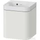 Duravit HAPPY D.2 40x36 cm-es, 1 ajtós alsószekrény-csaplyuk nélküli mosdó kombináció, balos, lakkozott északi matt szatén fehér HP4340N39390000