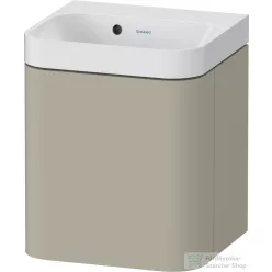   Duravit HAPPY D.2 40x36 cm-es, 1 ajtós alsószekrény-csaplyuk nélküli mosdó kombináció, balos, lakkozott matt szatén taupe HP4340N60600000