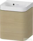 Duravit HAPPY D.2 40x36 cm-es, 1 ajtós alsószekrény-csaplyuk nélküli mosdó kombináció, balos, mediterrán tölgy furnér HP4340N71710000