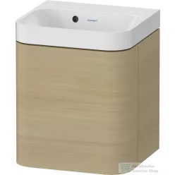   Duravit HAPPY D.2 40x36 cm-es, 1 ajtós alsószekrény-csaplyuk nélküli mosdó kombináció, balos, mediterrán tölgy furnér HP4340N71710000