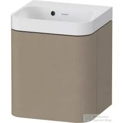   Duravit HAPPY D.2 40x36 cm-es, 1 ajtós alsószekrény-csaplyuk nélküli mosdó kombináció, balos, matt len HP4340N75750000