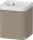 Duravit HAPPY D.2 40x36 cm-es, 1 ajtós alsószekrény-csaplyuk nélküli mosdó kombináció, balos, matt len HP4340N75750000