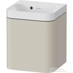   Duravit HAPPY D.2 40x36 cm-es, 1 ajtós alsószekrény-csaplyuk nélküli mosdó kombináció, balos, szupermatt taupe HP4340N83830000