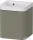 Duravit HAPPY D.2 40x36 cm-es, 1 ajtós alsószekrény-csaplyuk nélküli mosdó kombináció, balos, lakkozott matt szatén kőszürke HP4340N92920000