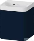Duravit HAPPY D.2 40x36 cm-es, 1 ajtós alsószekrény-csaplyuk nélküli mosdó kombináció, balos, lakkozott matt szatén éjkék HP4340N98980000