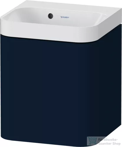 Duravit HAPPY D.2 40x36 cm-es, 1 ajtós alsószekrény-csaplyuk nélküli mosdó kombináció, balos, lakkozott matt szatén éjkék HP4340N98980000