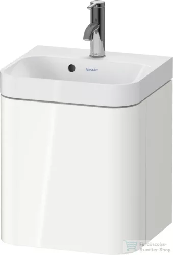 Duravit HAPPY D.2 40x36 cm-es, 1 ajtós alsószekrény- 1 csaplyukas mosdó kombináció, balos, fényes fehér HP4340O22220000
