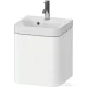 Duravit HAPPY D.2 40x36 cm-es, 1 ajtós alsószekrény- 1 csaplyukas mosdó kombináció, balos, lakkozott szatén matt fehér HP4340O36360000