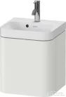 Duravit HAPPY D.2 40x36 cm-es, 1 ajtós alsószekrény- 1 csaplyukas mosdó kombináció, balos, lakkozott északi matt szatén fehér HP4340O39390000