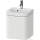 Duravit HAPPY D.2 40x36 cm-es, 1 ajtós alsószekrény- 1 csaplyukas mosdó kombináció, balos, lakkozott északi matt szatén fehér HP4340O39390000