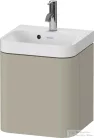 Duravit HAPPY D.2 40x36 cm-es, 1 ajtós alsószekrény- 1 csaplyukas mosdó kombináció, balos, lakkozott matt szatén taupe HP4340O60600000