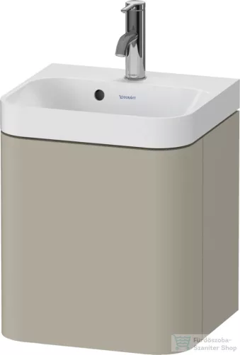 Duravit HAPPY D.2 40x36 cm-es, 1 ajtós alsószekrény- 1 csaplyukas mosdó kombináció, balos, lakkozott matt szatén taupe HP4340O60600000