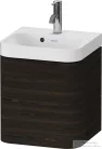 Duravit HAPPY D.2 40x36 cm-es, 1 ajtós alsószekrény- 1 csaplyukas mosdó kombináció, balos, matt kefélt dió furnér HP4340O69690000