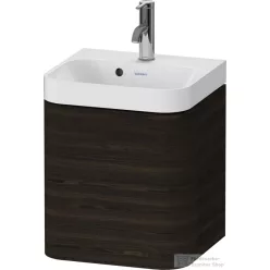   Duravit HAPPY D.2 40x36 cm-es, 1 ajtós alsószekrény- 1 csaplyukas mosdó kombináció, balos, matt kefélt dió furnér HP4340O69690000