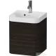 Duravit HAPPY D.2 40x36 cm-es, 1 ajtós alsószekrény- 1 csaplyukas mosdó kombináció, balos, matt kefélt dió furnér HP4340O69690000