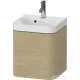 Duravit HAPPY D.2 40x36 cm-es, 1 ajtós alsószekrény- 1 csaplyukas mosdó kombináció, balos, mediterrán tölgy furnér HP4340O71710000
