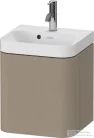 Duravit HAPPY D.2 40x36 cm-es, 1 ajtós alsószekrény- 1 csaplyukas mosdó kombináció, balos, matt len HP4340O75750000
