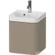 Duravit HAPPY D.2 40x36 cm-es, 1 ajtós alsószekrény- 1 csaplyukas mosdó kombináció, balos, matt len HP4340O75750000