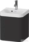 Duravit HAPPY D.2 40x36 cm-es, 1 ajtós alsószekrény- 1 csaplyukas mosdó kombináció, balos, szupermatt grafit HP4340O80800000