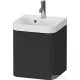 Duravit HAPPY D.2 40x36 cm-es, 1 ajtós alsószekrény- 1 csaplyukas mosdó kombináció, balos, szupermatt grafit HP4340O80800000