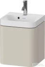 Duravit HAPPY D.2 40x36 cm-es, 1 ajtós alsószekrény- 1 csaplyukas mosdó kombináció, balos, szupermatt taupe HP4340O83830000