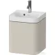 Duravit HAPPY D.2 40x36 cm-es, 1 ajtós alsószekrény- 1 csaplyukas mosdó kombináció, balos, szupermatt taupe HP4340O83830000