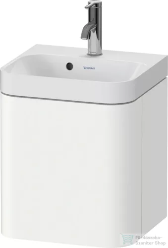 Duravit HAPPY D.2 40x36 cm-es, 1 ajtós alsószekrény- 1 csaplyukas mosdó kombináció, balos, szupermatt fehér HP4340O84840000
