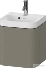 Duravit HAPPY D.2 40x36 cm-es, 1 ajtós alsószekrény- 1 csaplyukas mosdó kombináció, balos, lakkozott matt szatén kőszürke HP4340O92920000
