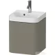 Duravit HAPPY D.2 40x36 cm-es, 1 ajtós alsószekrény- 1 csaplyukas mosdó kombináció, balos, lakkozott matt szatén kőszürke HP4340O92920000