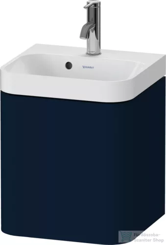 Duravit HAPPY D.2 40x36 cm-es, 1 ajtós alsószekrény- 1 csaplyukas mosdó kombináció, balos, lakkozott matt szatén éjkék HP4340O98980000