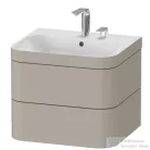 Duravit HAPPY D.2 PLUS 2 57,5 cm széles fiókos alsószekrény mosdóval,2 csaplyukkal,Taupe Satin Matt Lacquer HP4635E6060