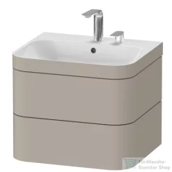   Duravit HAPPY D.2 PLUS 2 57,5 cm széles fiókos alsószekrény mosdóval,2 csaplyukkal,Taupe Satin Matt Lacquer HP4635E6060