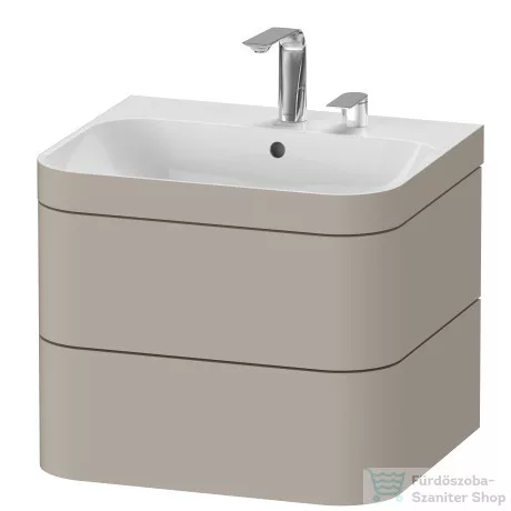Duravit HAPPY D.2 PLUS 2 57,5 cm széles fiókos alsószekrény mosdóval,2 csaplyukkal,Taupe Satin Matt Lacquer HP4635E6060