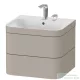Duravit HAPPY D.2 PLUS 2 57,5 cm széles fiókos alsószekrény mosdóval,2 csaplyukkal,Taupe Satin Matt Lacquer HP4635E6060