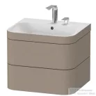 Duravit HAPPY D.2 PLUS 2 57,5 cm széles fiókos alsószekrény mosdóval,2 csaplyukkal,Linen Decor HP4635E7575