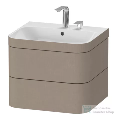 Duravit HAPPY D.2 PLUS 2 57,5 cm széles fiókos alsószekrény mosdóval,2 csaplyukkal,Linen Decor HP4635E7575