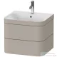 Duravit HAPPY D.2 PLUS 2 57,5 cm széles fiókos alsószekrény mosdóval,1 csaplyukkal,Taupe Satin Matt Lacquer HP4635O6060