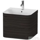 Duravit HAPPY D.2 PLUS 2 57,5 cm széles fiókos alsószekrény mosdóval,1 csaplyukkal,Brushed Walnut Real wood veneer HP4635O6969