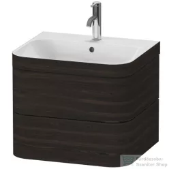   Duravit HAPPY D.2 PLUS 2 57,5 cm széles fiókos alsószekrény mosdóval,1 csaplyukkal,Brushed Walnut Real wood veneer HP4635O6969