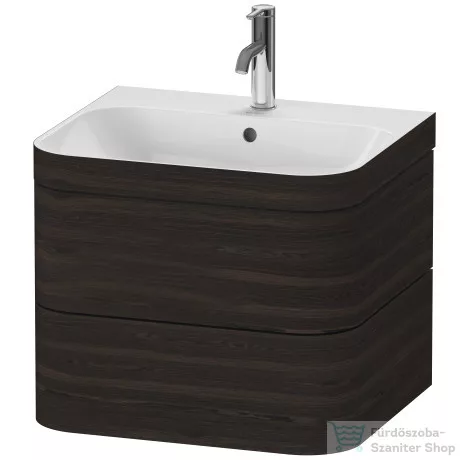 Duravit HAPPY D.2 PLUS 2 57,5 cm széles fiókos alsószekrény mosdóval,1 csaplyukkal,Brushed Walnut Real wood veneer HP4635O6969