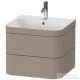 Duravit HAPPY D.2 PLUS 2 57,5 cm széles fiókos alsószekrény mosdóval,1 csaplyukkal,Linen Decor HP4635O7575