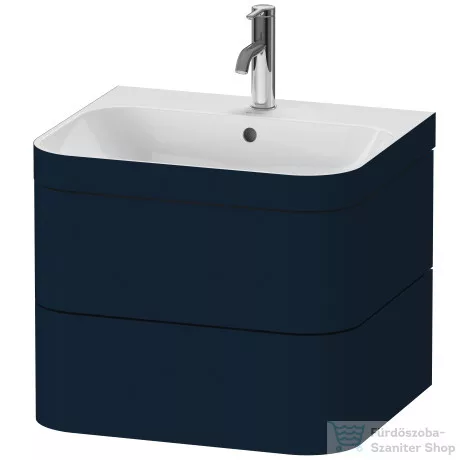 Duravit HAPPY D.2 PLUS 2 57,5 cm széles fiókos alsószekrény mosdóval,1 csaplyukkal,Night Blue Satin Matt Lacquer HP4635O9898