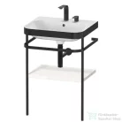 Duravit HAPPY D.2 Plus bútorral aláépíthető mosdó 2 csaplyukkal,c-bonded fémállvánnyal,White High Gloss Decor HP4735E2222