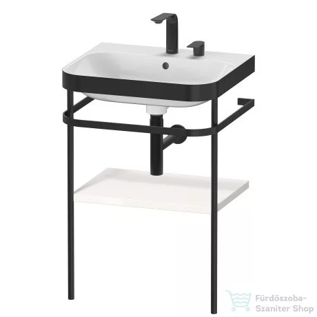 Duravit HAPPY D.2 Plus bútorral aláépíthető mosdó 2 csaplyukkal,c-bonded fémállvánnyal,White High Gloss Decor HP4735E2222