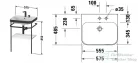 Duravit HAPPY D.2 Plus bútorral aláépíthető mosdó 2 csaplyukkal,c-bonded fémállvánnyal,White High Gloss Decor HP4735E2222