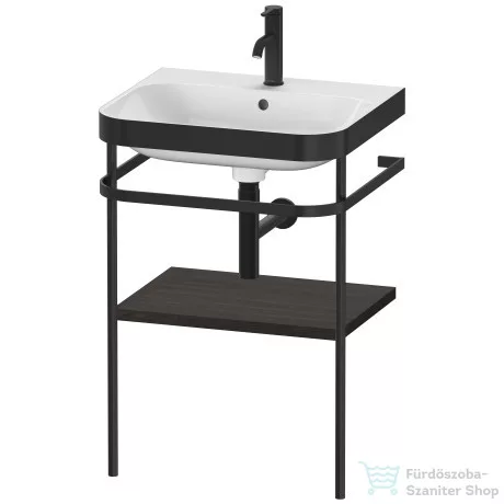 Duravit HAPPY D.2 Plus bútorral aláépíthető mosdó 1 csaplyukkal,c-bonded fémállvánnyal,Brushed Walnut Real wood veneer HP4735O6969