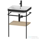 Duravit HAPPY D.2 Plus bútorral aláépíthető mosdó 1 csaplyukkal,c-bonded fémállvánnyal,Mediterranean Oak Real wood veneer HP4735O7171