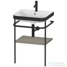 Duravit HAPPY D.2 Plus bútorral aláépíthető mosdó 1 csaplyukkal,c-bonded fémállvánnyal,Stone Grey Satin Matt Lacquer HP4735O9292