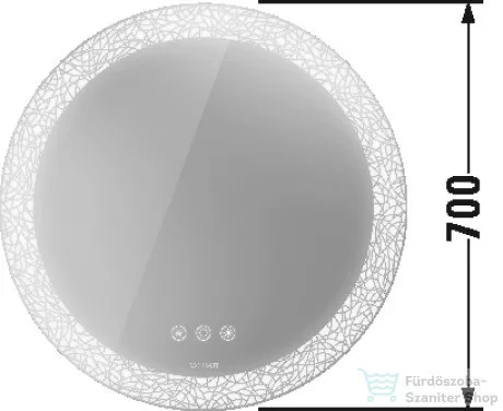 Duravit HAPPY D.2 PLUS 70 cm-es tükör LED világítással,HP7485G0000